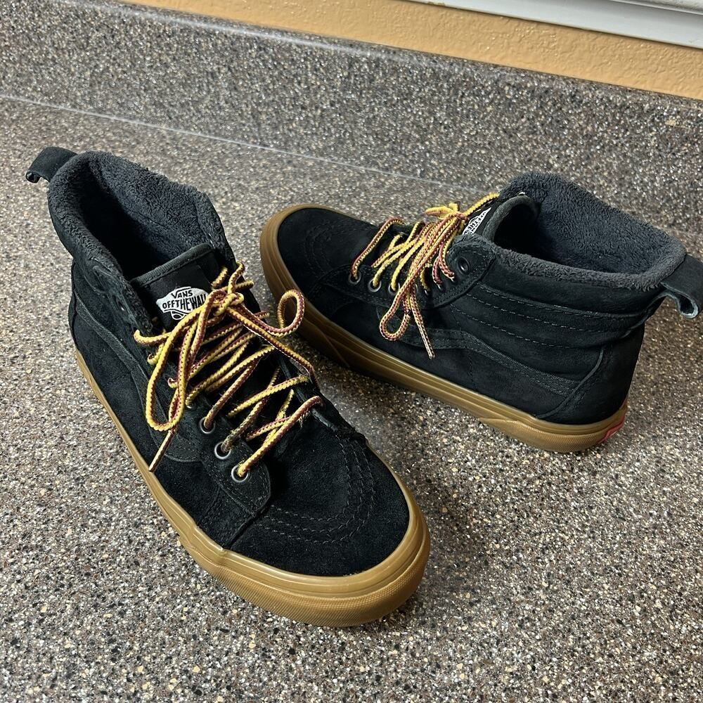 Vans Shoes Mens 6.5 Ultrarange Heiq Eco Dry Black Suede Sk8 Hi Gum Sole Womens 8